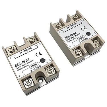 FainWan 2pcs SSR-40DA Solid State Relay Single Phase Semi-Conductor Relay Input 3-32V DC Output 24-380V AC