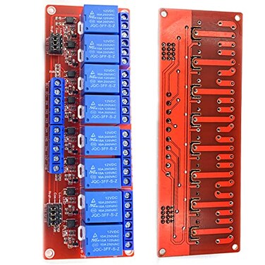 FainWan 12V 8 Channel Relay Module with OPTO-Isolated High and Low Level Trigger 8 Ways Relay Switch Module Compatible with Ar-duino