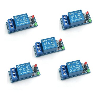 FainWan 5pcs DC 5V 1 Channel Relay Module Interface Board Shield Low Level Trigger for SCM Household Appliance Control