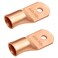 SELTERM 2pcs 4/0 AWG 1/4" Stud Heavy Duty Bare Copper Battery Wire Lugs