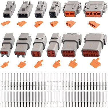 JRready ST6141 DTM Deutsch Connector Kit 2-12 Pin with Solid Contacts