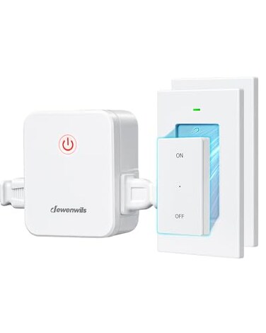 DEWENWILS Indoor Wireless Light Switch, 2 Side Outlets, 15A/1875W