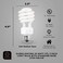 SLEEKLIGHTING E26 Standard Screw Base 23W Spiral CFL Light Bulb Warm White