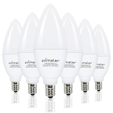 comzler E12 LED Ceiling Fan Light Bulbs 60W Equivalent 5000K Daylight