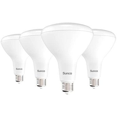 Sunco 4 Pack BR40 LED Flood Light Bulb, E26, 17W=100W, 3000K Warm White