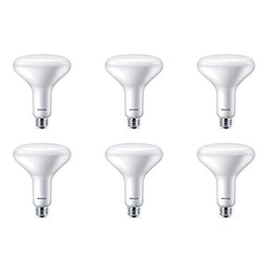 Philips LED Dimmable BR40 Light Bulb, 800 Lumen, Daylight (5000K), 8.8W=65W, E26 Base, Title 20 Certified, 6-Pack