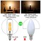 LiteHistory E12 T6 Candelabra Light Bulbs 60 Watt,Dimmable,Warm White 2700K