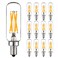LiteHistory T6 E12 Candelabra Bulb 60 watt,Dimmable,Warm White 2700K,12Pack