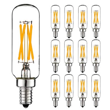 LiteHistory T6 E12 Candelabra Bulb 60 watt,Dimmable,Warm White 2700K,12Pack