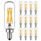 LiteHistory T6 E12 Candelabra Bulb 60 watt,Dimmable,Warm White 2700K,12Pack