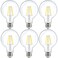 Sunco 6 Pack G25 LED Light Bulb, Globe, E26, 5W=60W, 3000K Warm White