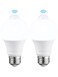 TORCHSTAR 2-Pack A19 Motion Sensor LED Light Bulb, 900LM, E26 6000K