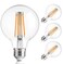 FLSNT G25 LED Globe Bulbs, 40W Eqv, 400LM, 2700K Soft White, E26, 4 Pack