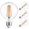 FLSNT G25 LED Globe Bulbs, 40W Eqv, 400LM, 2700K Soft White, E26, 4 Pack
