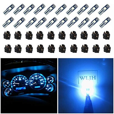 WLJH Ice Blue T5 74 LED Bulb with PC74 Socket for Instrument Dash Light