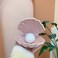 BinaryABC Shell Pearl Night Light,Ceramic LED Tabletop Lamp(Pink)