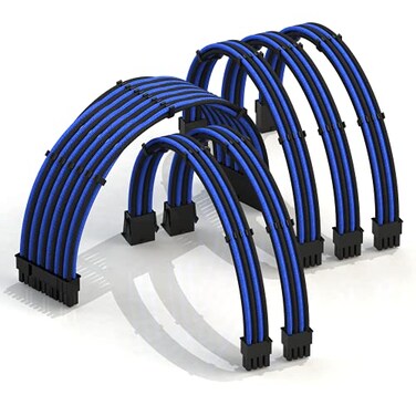 LINKUP - AVA 30cm PSU Cable Extension Sleeved Custom Mod GPU PC Braided