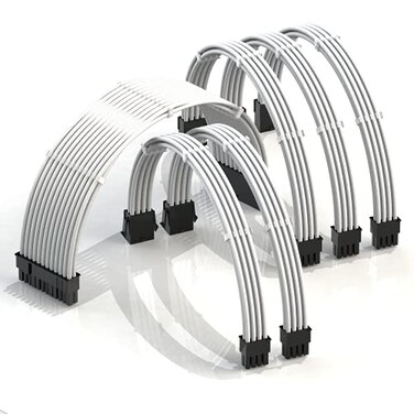 LINKUP - AVA 30cm PSU Cable Extension Sleeved Custom Mod GPU PC Braided