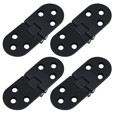 Antrader 4Pcs Sewing Machine Folding Table Flip Top Hinges,3.1"x1.2",Black