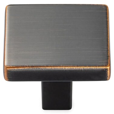 KOOFIZO 10 Pack Oil Rubbed Bronze Cabinet Knobs Square Single Hole Pull K03
