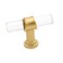Goldenwarm 10 Pack Brushed Brass Cabinet Knobs Acrylic Drawer Knobs - LS9165GD Acrylic Pull Handles for Kitchen Cabinets Dresser Cupboard Hardware Pulls Handles