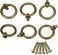 LC LICTOP Brass Drop Ring Pulls, 1.38 Inch Antique Bronze, 6Pcs