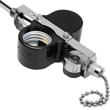 Akahttbn Ceiling Fan 2 Light Socket Switch Zing Ear ZE-310D ZE-109M Socket Pull Chain Switch Ceiling Fan Lamp Light, Lamp Holder E95014