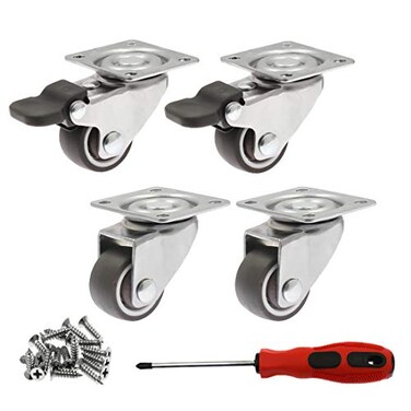 Luomorgo 1" Caster Wheels, 4 Pack, Rubber Swivel