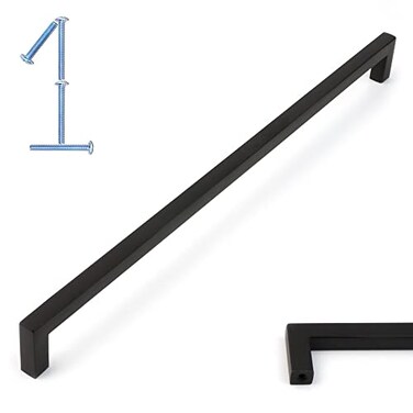 KOOFIZO 1 Pack 12-3/5 in Matte Black Cabinet Pull, Black Drawer Handle 1816