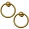 1.97 Inches Brass Ring Drawer Pulls Antique Cabinet Hardware, 2Pcs