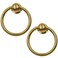1.97 Inches Brass Ring Drawer Pulls Antique Cabinet Hardware, 2Pcs