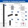 Muzata 36" Black Side Mount Cable Railing Post Level Drilled PF02 BH4S