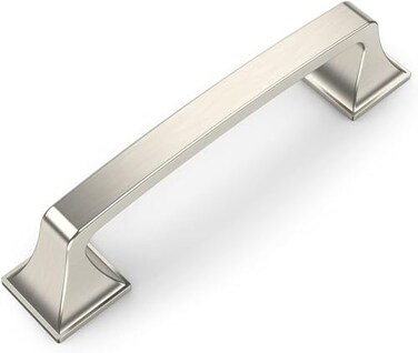 Amerdeco 10 Pack Kitchen Cabinet Handles Brushed Satin Nickel Cabinet Pulls 3.75 Inch(96mm) Hole Center Cabinet Hardware for Bathroom Drawer Pulls Dresser Pulls ZH0002