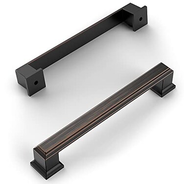 Amerdeco 10 Pack Oil Rubbed Bronze 5 Inch(128mm) Hole Centers Kitchen Cabinet Pulls Cabinet Hardware Kitchen Handles for Cabinets Cupboard Handles Drawer Pulls