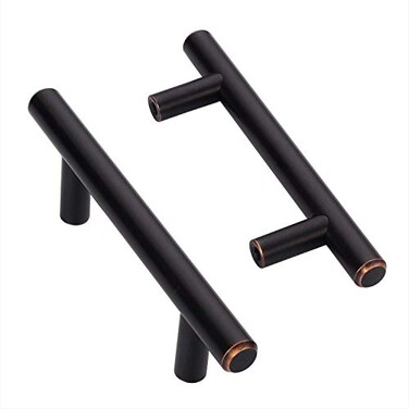 Amerdeco IH0001ORB76 25 Pack Oil Rubbed Bronze 3Inch(76mm) Hole Centers Kitchen Cabinet Pulls Hardware Modern Kitchen Solid Handles for Cabinets Cupboard Handles Drawer Pulls