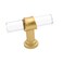 Goldenwarm 25 Pack Brushed Brass Cabinet Knobs Acrylic Drawer Knobs, 2Inch