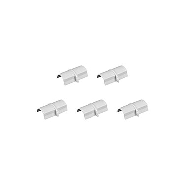 D-Line Medium Cable Raceway Connector, for use with 1.18" (W) x 0.59" (H) Cable Cover - 5-Pack, White