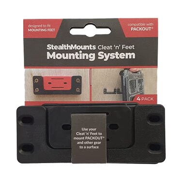 StealthMounts Cleat 'n' Feet Mounting System (4 Pack) Tool Box Storage System   Mount Anywhere   Compatible with Milwaukee Packout