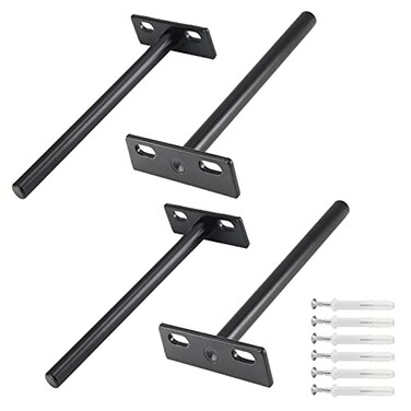 Luomorgo 5 Inch Floating Shelf Bracket, 4 Pcs, Black Blind Shelf Support