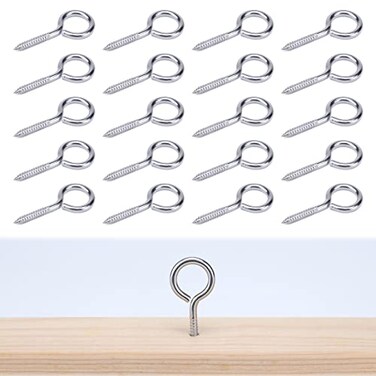 Muzata 20Pack M4 2inch Eye-Hook Screws for Wood Securing Self-Tapping CN22