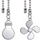 Ceiling Fan Pull Chain Set,12" Fan Light Extension Ornament Extender,Nickel