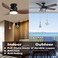 Ceiling Fan Pull Chain Set,12" Fan Light Extension Ornament Extender,Nickel