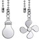 Ceiling Fan Pull Chain Set,12" Fan Light Extension Ornament Extender,Nickel