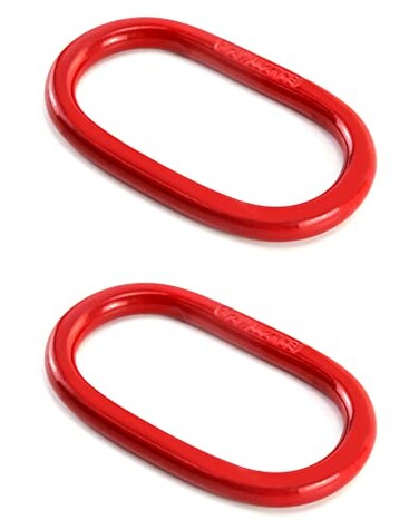 QWORK Oblong Master Link, 2 Pack, 1/2", 4400 lbs, Grade 80 Steel Heavy Duty Chain Lifting Ring, for Lifting and Rigging Applications &euro;&ldquo; Red