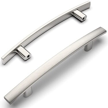 Amerdeco 10 Pack Brushed Satin Nickel 3-3/4 Inch(96mm) Hole Centers Kitchen Cabinet Pulls Hardware Kitchen Handles for Cabinets Cupboard Handles Drawer Pulls ZH0003