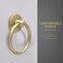 Bonsicoky 12Pcs Round Ring Drawer Pulls Matte Gold Ring Handle Knobs for Cabinet Drawer Dresser Cupboard Wardrobe, Single Hole