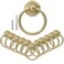 Bonsicoky 12Pcs Round Ring Drawer Pulls Matte Gold Ring Handle Knobs for Cabinet Drawer Dresser Cupboard Wardrobe, Single Hole