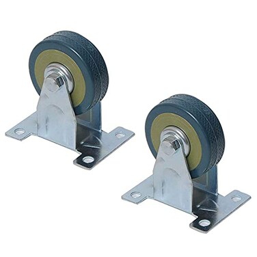 Luomorgo 4 Inch Heavy Duty Rubber Fixed Caster Wheels, 2 Pcs