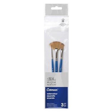 Winsor &amp; Newton Cotman Watercolour Brush Pack, Short Handle, 3 pack, 3