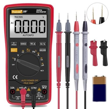 6000 Counts TRMS Auto Ranging Digital Multimeter, Red